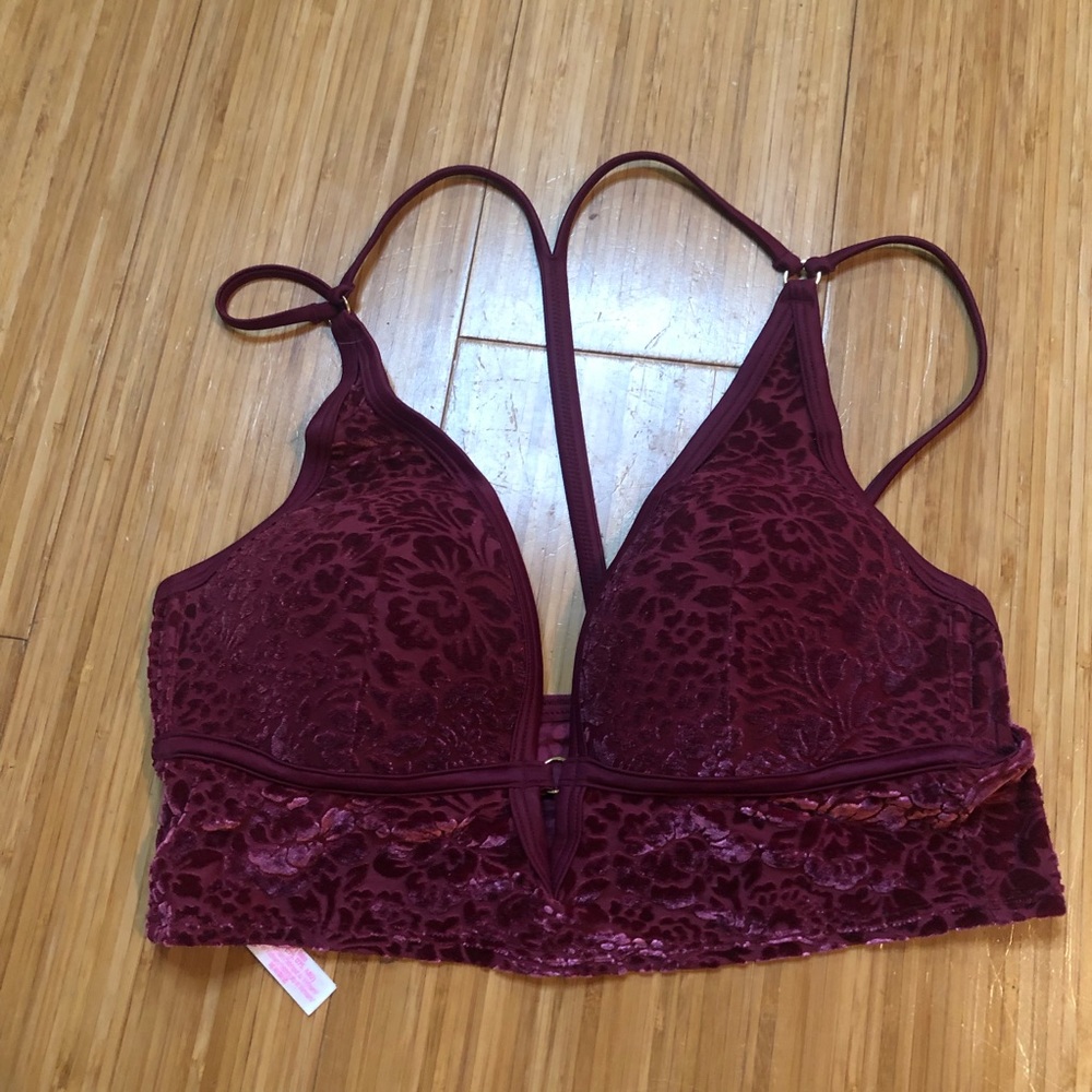 Victoria’s Secret PINK longline velvet burnout bra
